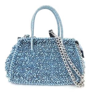 ANTEPRIMA 美品 2WAY ワイヤー ハンドバッグ チェーンバッグ カジュアル パーティー ライトブルー U90