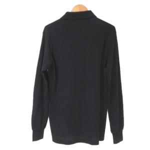LACOSTE ポロシャツ 長袖 CLASSIC FIT 鹿の子 ワンポイント 4 日本サイズL相当 黒 ブラック GY09 X