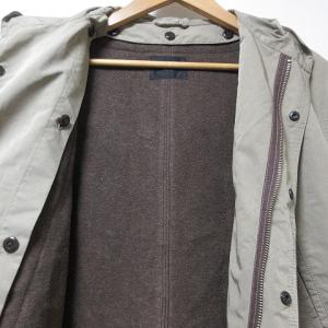 23区 HOMME モッズコート フリースライナー 薄手 ジップアップ フーディー 茶 ブラウン 48 L相当 GY09 X