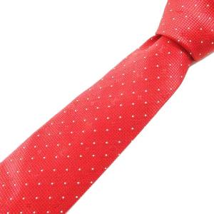 美品 ネクタイ ルージュ モノグラム レギュラータイ シルク ドット 剣先8cm 赤 レッド GY09