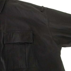 JieDa 19SS ミリタリー シャツ 長袖  jie-19S-SH09 オーバーサイズ 無地 コットン 1 S 黒 ブラック