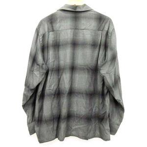 WACKO MARIA 23SS オープンカラー シャツ オンブレチェック 長袖 レーヨン M グレー U90