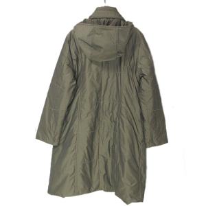 Paul Stuart 中綿 コート ロング フーディー ジップアップ 42 LL相当 大きいサイズ カーキ U90 X