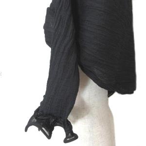 me ISSEY MIYAKE ボレロ カーディガン 長袖 ショート プリーツ フリル 黒 ブラック GY09 X