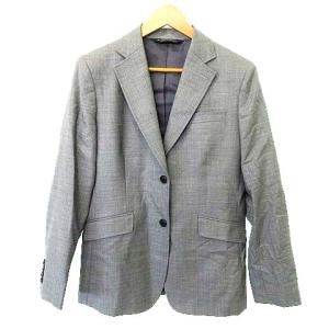 Brooks Brothers 美品 パンツスーツ セットアップ 2B シングル 背抜き イタリア製 ビジネス 11AR 11 M?Lサイズ グレー U90