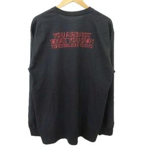 TENDERLOIN K-SEVEN Tシャツ 長袖 プリント スカル クルーネック ロンT L 黒 ブラック U90