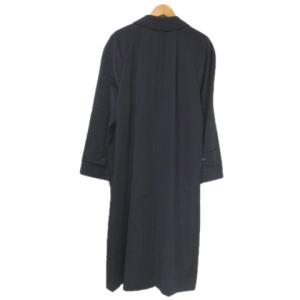 Aquascutum ステンカラーコート ロング ウール 紺 ネイビー OKZ X