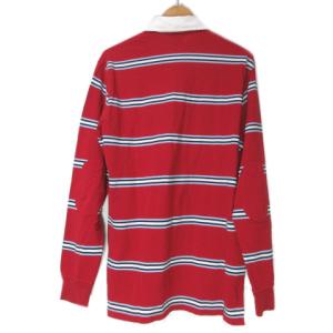 Brooks Brothers 2枚 ラガー ポロシャツ 長袖 ボーダー ゴールデンフリース ワンポイント刺繍 エルボーパッチ S 紺 赤 U90 X