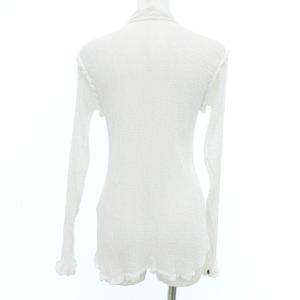 me ISSEY MIYAKE 美品 長袖 シャツ ブラウス ワッシャー加工 シワ加工 シアー フリル 白 ホワイト U90 A1013