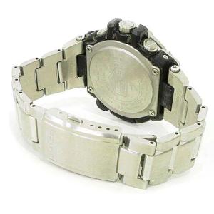 CASIO G-SHOCK gst-b100 腕時計 クロノグラフ タフソーラー モバイルリンク メタル 黒文字盤 シルバー