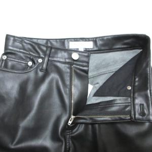 BEAUTY&YOUTH UNITED ARROWS タグ付き 21AW フェイクレザー5ポケットパンツ テーパード ストレッチ M 黒 ブラック U90 X
