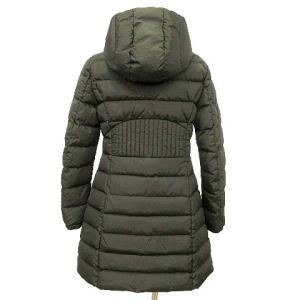 MONCLER OROPHIN ダウン コート ロング レザーヨーク スリムシルエット ジャケット 2 カーキ