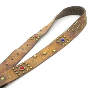 RRL USED加工 カービングレザー スタッズ ベルト