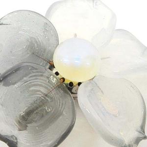 CHANEL フラワーモチーフ ブローチ パール クリア アクセサリー GY09