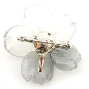 CHANEL フラワーモチーフ ブローチ パール クリア アクセサリー GY09