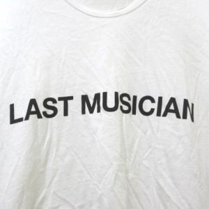 LAD MUSICIAN 美品 Tシャツ 半袖 カットソー Uネック ロゴ プリント 42 S相当 白 U90 X