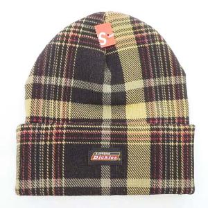 Supreme ×Dickies ビーニー チェック ロゴ刺繍 ベージュ