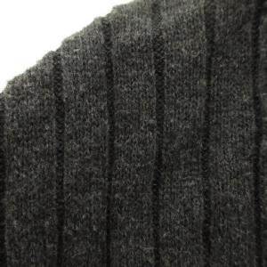 BURBERRY BLACK LABEL 美品 ハーフボタン セーター リブニット 薄手 長袖 騎兵刺繍 ワンポイント コットン 3 L相当 グレー U90