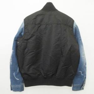 DIESEL 美品 ボンバー ジャケット ナイロン × デニム ブルゾン S 黒 ブルー GY09