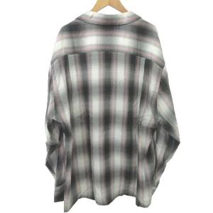 WACKO MARIA 22SS オンブレチェック オープンカラー シャツ 長袖 トップス レーヨン XL グレー ピンク