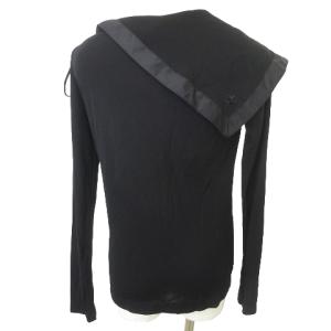 Jean Paul GAULTIER 美品 長袖 カットソー 変形 セーラー レーヨン 38 ブラック GY09