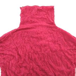 ISSEY MIYAKE 美品 長袖 カットソー ハイネック 薄手 シワ加工 シアー M ピンク GY09
