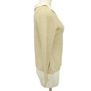 René 襟付き ニット  カットソー レーヨン トップス 38 約Mサイズ ベージュ系 GY09