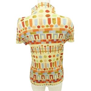 PLEATS PLEASE ISSEY MIYAKE カットソー 総柄 フレンチスリーブ ハイネック 3 ベージュ