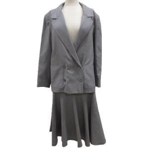 プレタポルテ ヴィンテージ スーツ セットアップ 総裏地 2B 9号 グレー IBO45