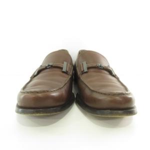 TOD'S ローファー ロゴ ビット レザー 6.5 25.5cm相当 茶 ブラウン IBO45