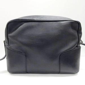 LOEWE レザー ショルダーバッグ アナグラム クロスボディ 斜め掛け 黒 ブラック U90