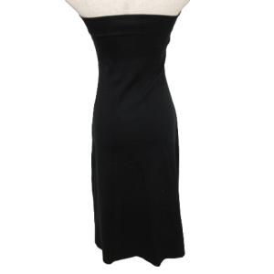 JIL SANDER 美品 ベアトップ ワンピース ストレッチ レーヨン 無地 36 S-M相当 黒 ブラック IBO45