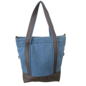 HUNTING WORLD 美品 デニム トートバッグ A4 B4 肩掛け 手提げ 大容量 アウトレット 青 ブルー
