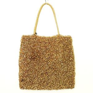 ANTEPRIMA ワイヤー トートバッグ キーホルダー付 ハンドバッグ パーティバッグ ゴールドカラー U90