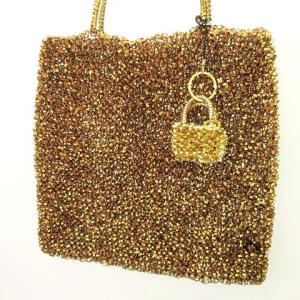 ANTEPRIMA ワイヤー トートバッグ キーホルダー付 ハンドバッグ パーティバッグ ゴールドカラー U90