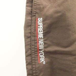 Supreme 22AW Warm Up Pant ナイロン ロゴ刺繍 ジョガー スポーツ カジュアル S ブラウン