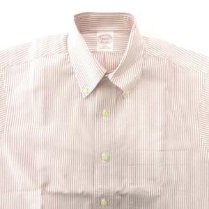 Brooks Brothers 美品 シャツ 長袖 ストライプ 約Lサイズ 赤 レッド U90