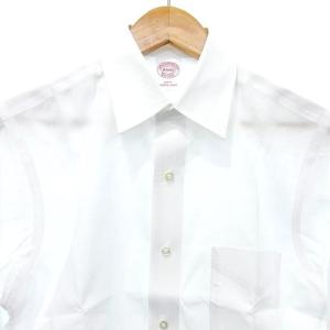 Brooks Brothers 美品 ワイシャツ カッター 長袖 SLIM FIT ビジネス フォーマル 約Sサイズ 無地 白 ホワイト U90 A1206