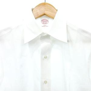 Brooks Brothers 美品 ワイシャツ カッター 長袖 SLIM FIT ビジネス フォーマル 約Sサイズ 無地 白 ホワイト U90 A1206