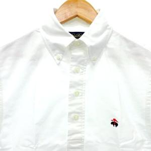 Brooks Brothers 美品 ボタンダウン シャツ 半袖 プルオーバー 胸元刺繍 ワンポイント Ｓ 無地 白 ホワイト U90 A1206