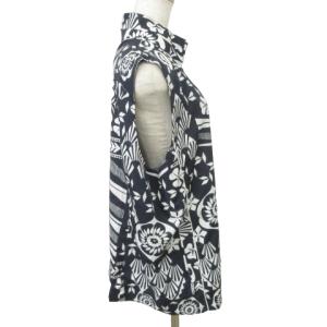 LEONARD リバーシブル ベスト ジャケット ラインストーン 44 紺 ネイビー GY09