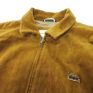 LACOSTE BEAMS 別注 美品 コーデュロイ ジャケット ジップ ストレッチ ブルゾン XL 茶 ブラウン GY09