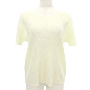 美品 半袖 カットソー メッシュ トップス 3 L相当 クリーム色 イッセイミヤケ GY09 A1215