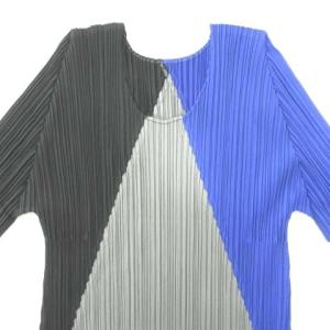 PLEATS PLEASE ISSEY MIYAKE 美品 半袖 カットソー 配色 3 約M?Lサイズ 黒 ブラック GY09