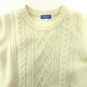 BLUE LABEL CRESTBRIDGE 美品 ニット コンビ ワンピース ひざ丈 36 約Sサイズ アイボリー U90