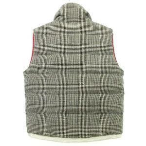 MONCLER BASTIEN ダウンベスト チェック ツイード デカロゴワッペン 4 グレー