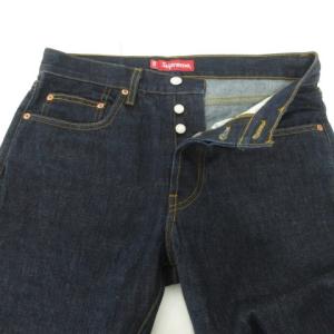 Supreme 18AW デニム ジーンズ パンツ ボタンフライ セルビッジ 30 U90 ブルー