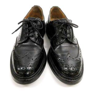Tricker's ヴィンテージ 89万番台 フルブローグ シューズ 外羽根 ウイングチップ ドレスシューズ ビジネス 革靴 約25.5cm 黒