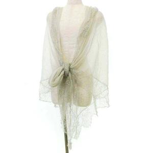 Faliero Sarti シフォン レース  ショール シースルー ストール 大判 薄手 カジュアル オケージョン ベージュ IBO45 AA