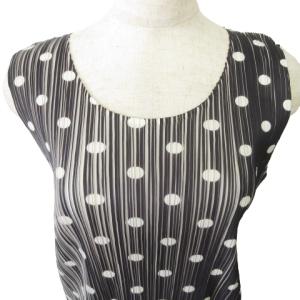 PLEATS PLEASE ISSEY MIYAKE ノースリーブ カットソー 水玉 3 グレー系 GY09